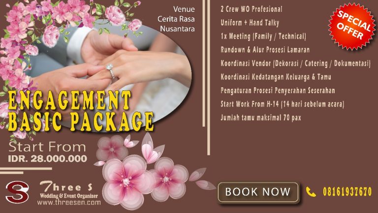 🌸 ENGAGEMENT BASIC PACKAGE — Paket WO Lamaran Hemat & Profesional oleh Three S Entertainment