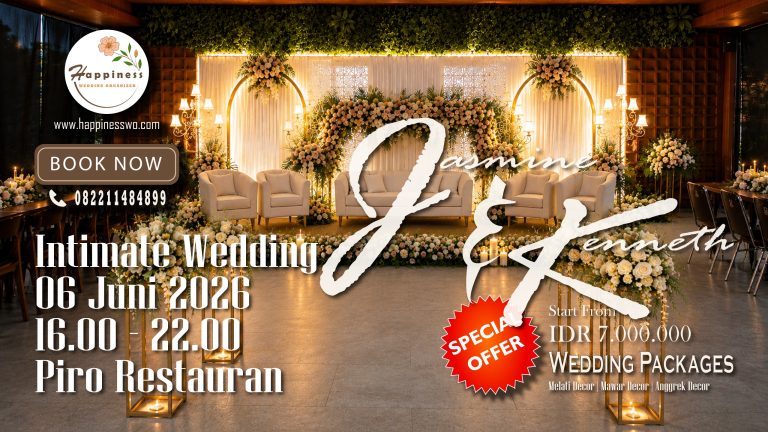 Intimate Wedding Jakarta 2026 – Paket Pernikahan Eksklusif Mulai 7 Juta Bersama Happiness Wedding Organizer