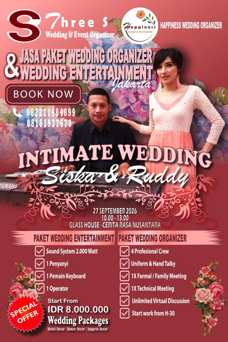 Intimate Wedding Jakarta: Paket Wedding Organizer & Wedding Entertainment Mulai Rp. 8.000.000 (DELAPAN JUTA RUPIAH)